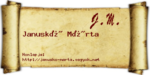 Januskó Márta névjegykártya