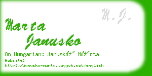 marta janusko business card